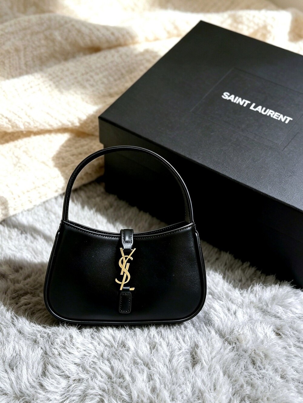 Saint Laurent YSL Hobo Bag in Black
